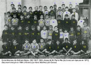 ECOLE MARCEAU GARCONS 1937 CE2 M. RIU